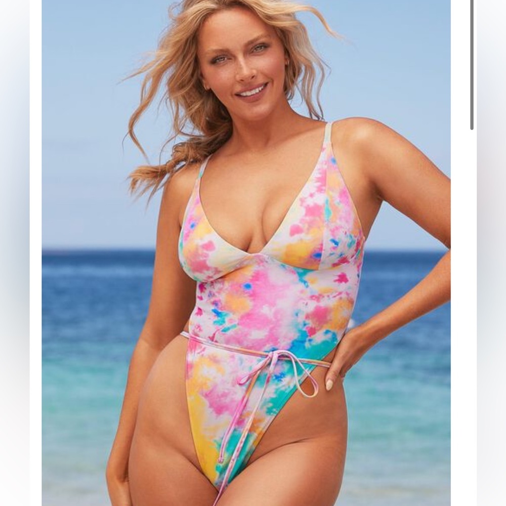 NEW Camille Kostek Sydney Adjustable Monokini in Punk Sorbet